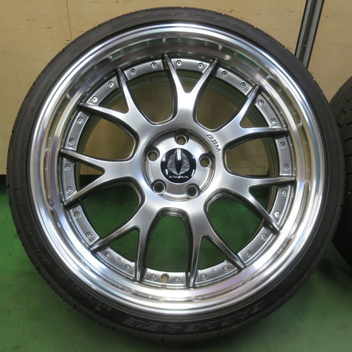 バリ溝！キレイ！9.5分★AIMGAIN G2M-SR 245/35R20 グッドイヤー イーグル LS EXE エイムゲイン 20インチ PCD114.3/5H★6042102イノ