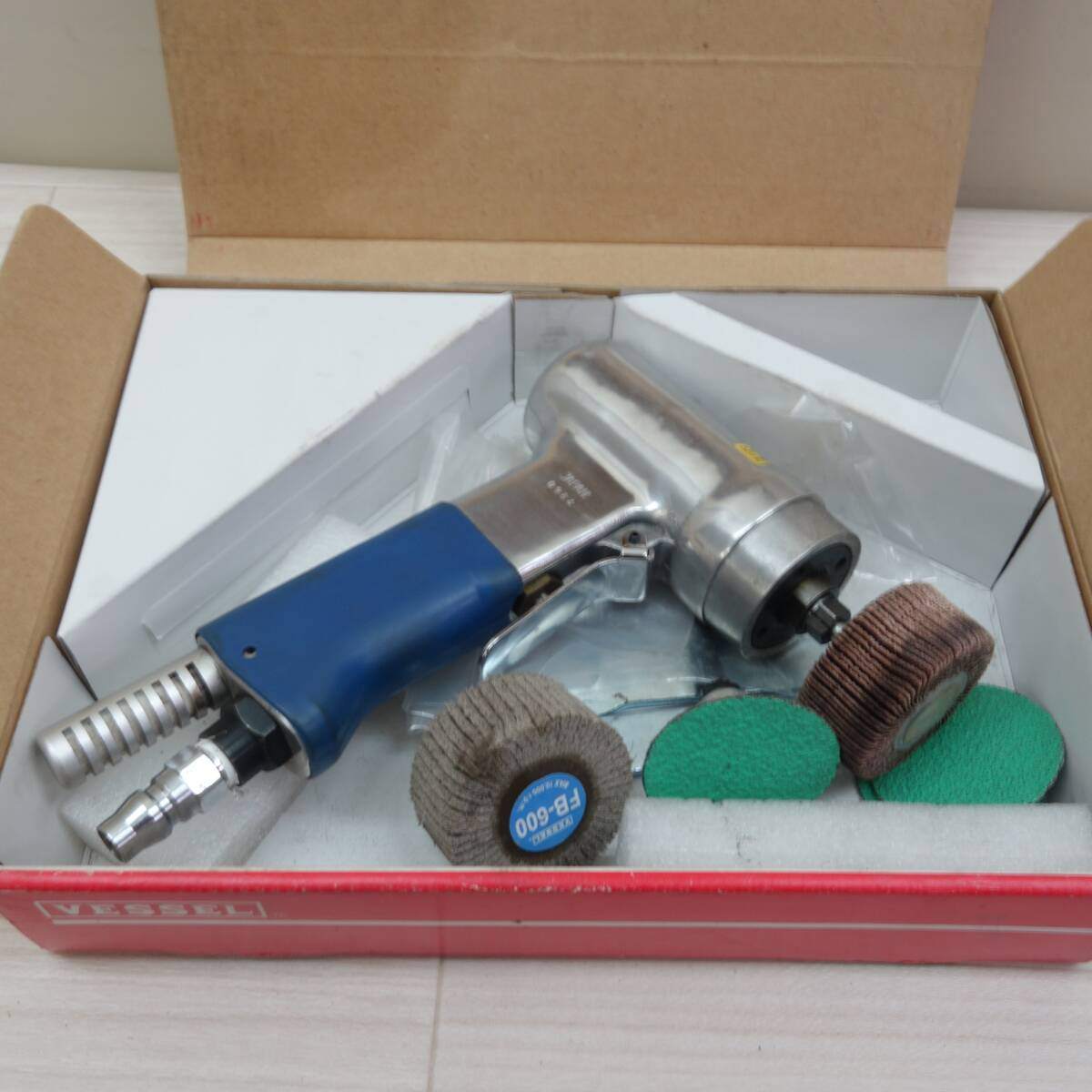 [送料無料] ☆ベッセル VESSEL エアー ディスク サンダー GT-DS50A ファイバホイル FB-600 スカットディスク 付き☆