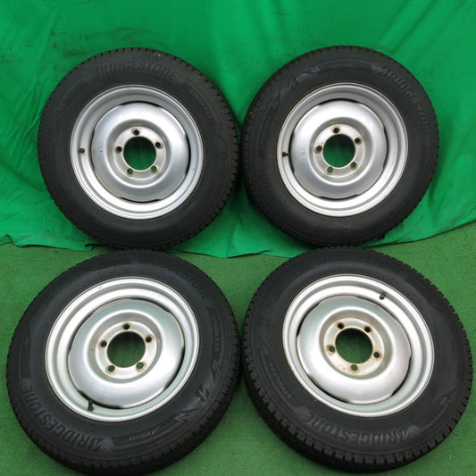 *送料無料* 4本価格！21年★スズキ ジムニー 純正 スチール 175/80R16 スタッドレス ブリヂストン ブリザック DM-V3 PCD139.7/5H★4050103ナス