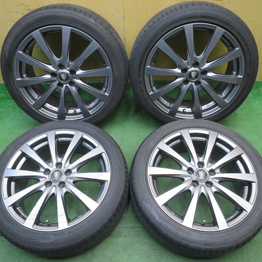バリ溝！9分◎プリウス 等 215/45R17 ダンロップ LE MANS V MANARAY SPORT ルマン5 マナレイ スポーツ 17インチ PCD100/5H◎6060904NJノ