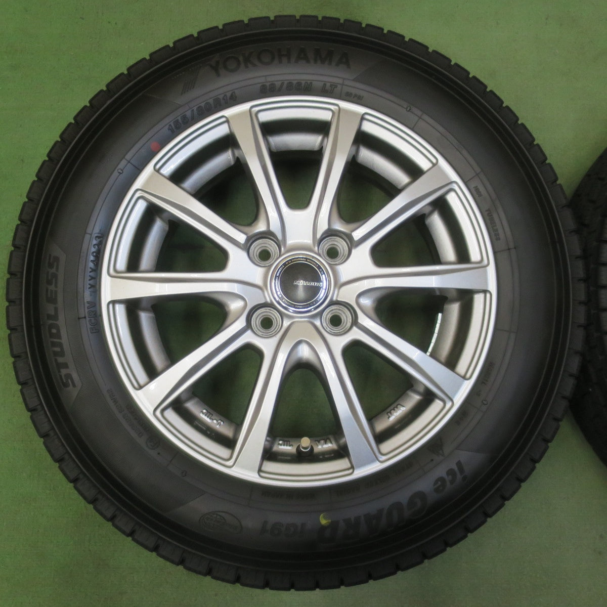 バリ溝！23年！9.5分◎スタッドレス 155/80R14 88/86N ヨコハマ アイスガード iG91 MILLOUS Ki ミルアス 14インチ PCD100/4H◎6080708イス