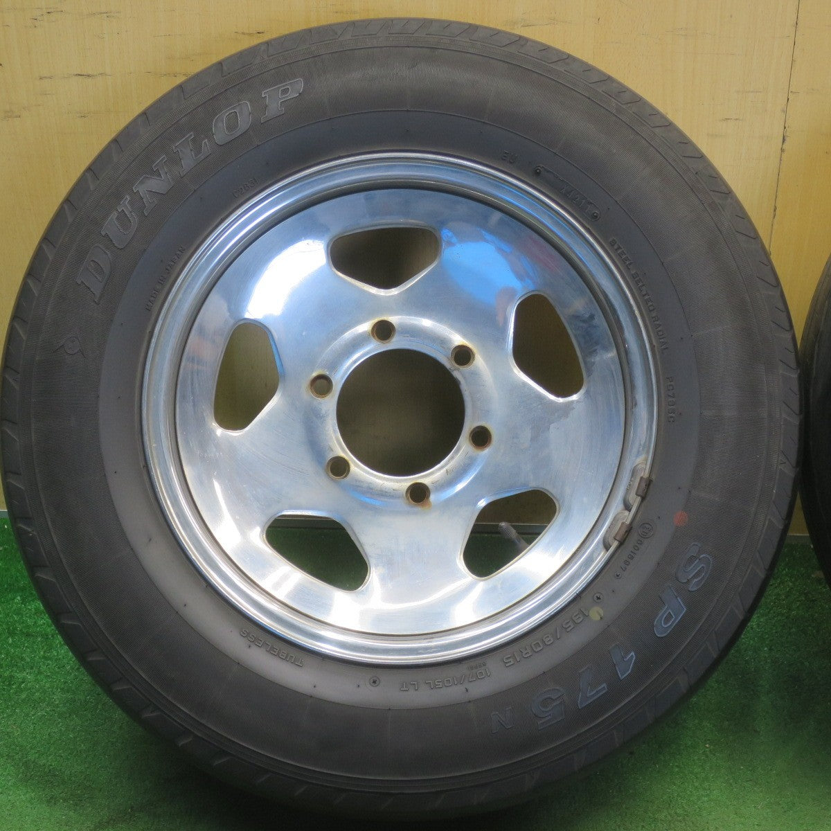 4本価格★三菱 デリカ スターワゴン 純正 スチール 195/80R15 107/105L ダンロップ SP175N 15インチ PCD139.7/6H★6052601NJノ