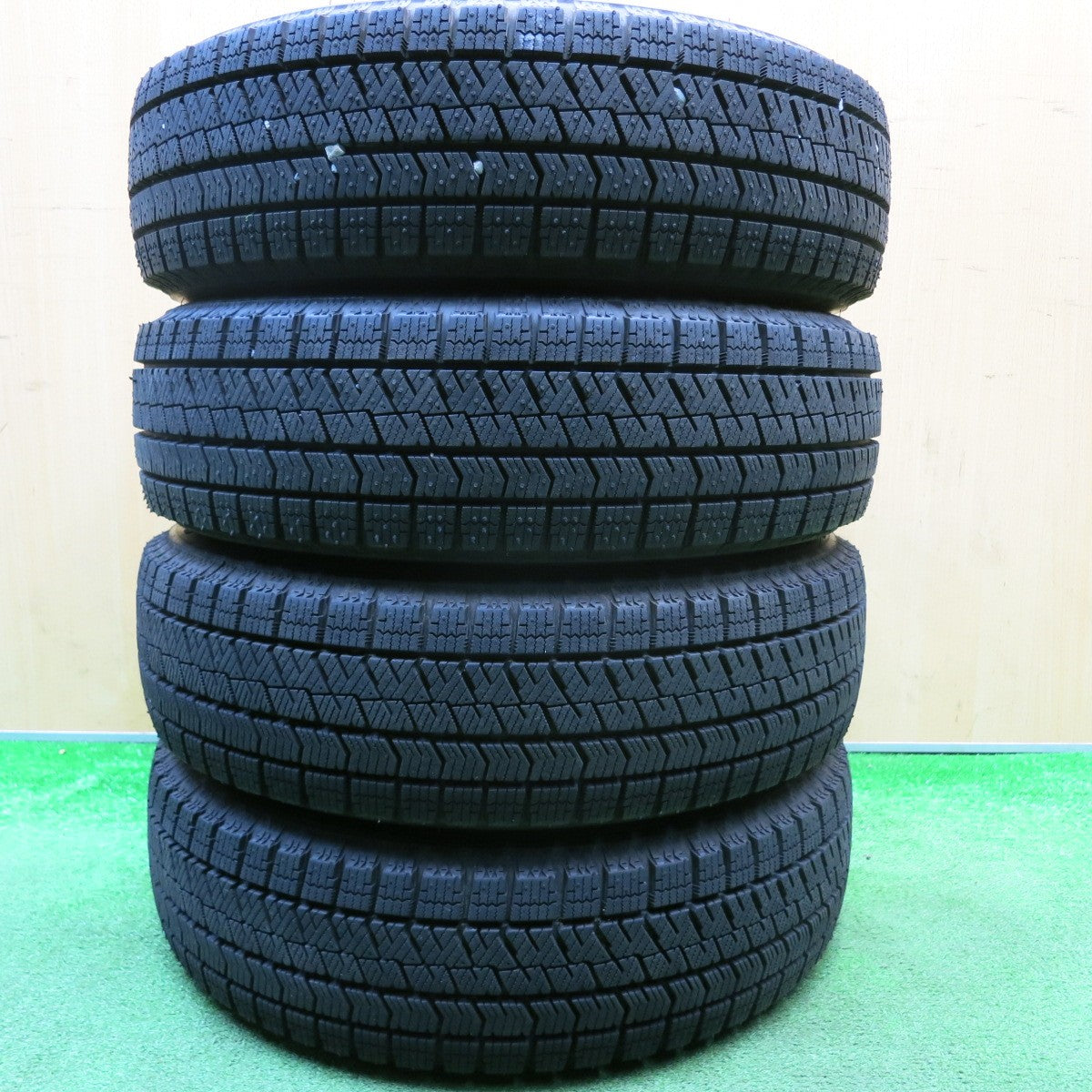 バリ溝！24年！キレイ！ほぼ10分★スタッドレス 155/65R14 ブリヂストン ブリザック VRX2 SEIN ENKEI AME ザイン エンケイ 14インチ PCD100/4H★5121803HAス