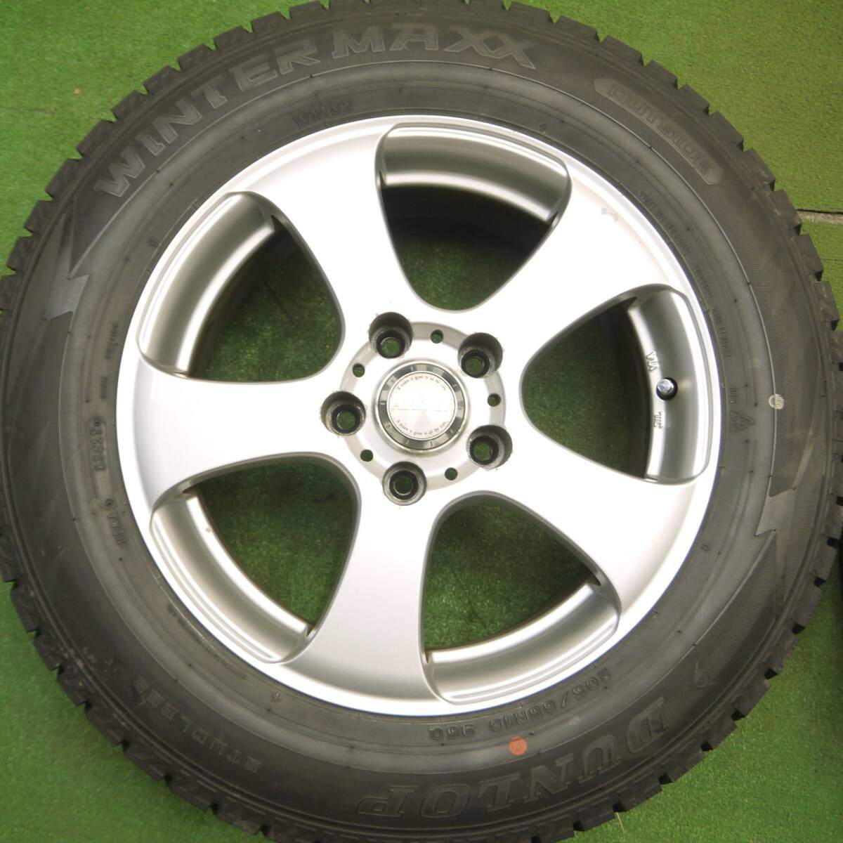 バリ溝！21年！9.5分★スタッドレス 205/65R16 ダンロップ ウインターマックス WM02 AIRGRET 16インチ PCD114.3/5H★5012214Hス