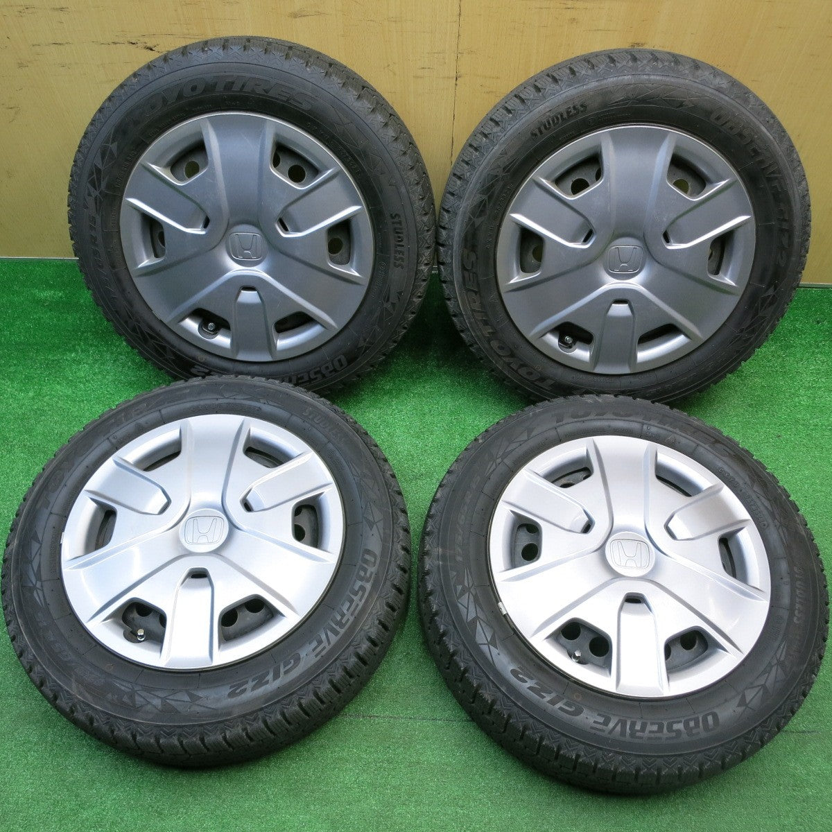 ほぼ未使用！21年！キレイ★ホンダ フリード フィット 等 純正 スチール 175/65R15 スタッドレス トーヨー オブザーブ GIZ2 15インチ PCD100/4H★5110610HAス