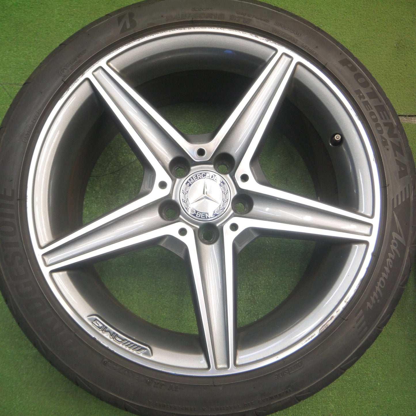 [送料無料] 4本価格！22年★ベンツ Cクラス W205 純正 AMG 225/45R18 245/40R18 ブリヂストン ポテンザ RE004 アドレナリン 18インチ PCD112/5H★5021003Hノ