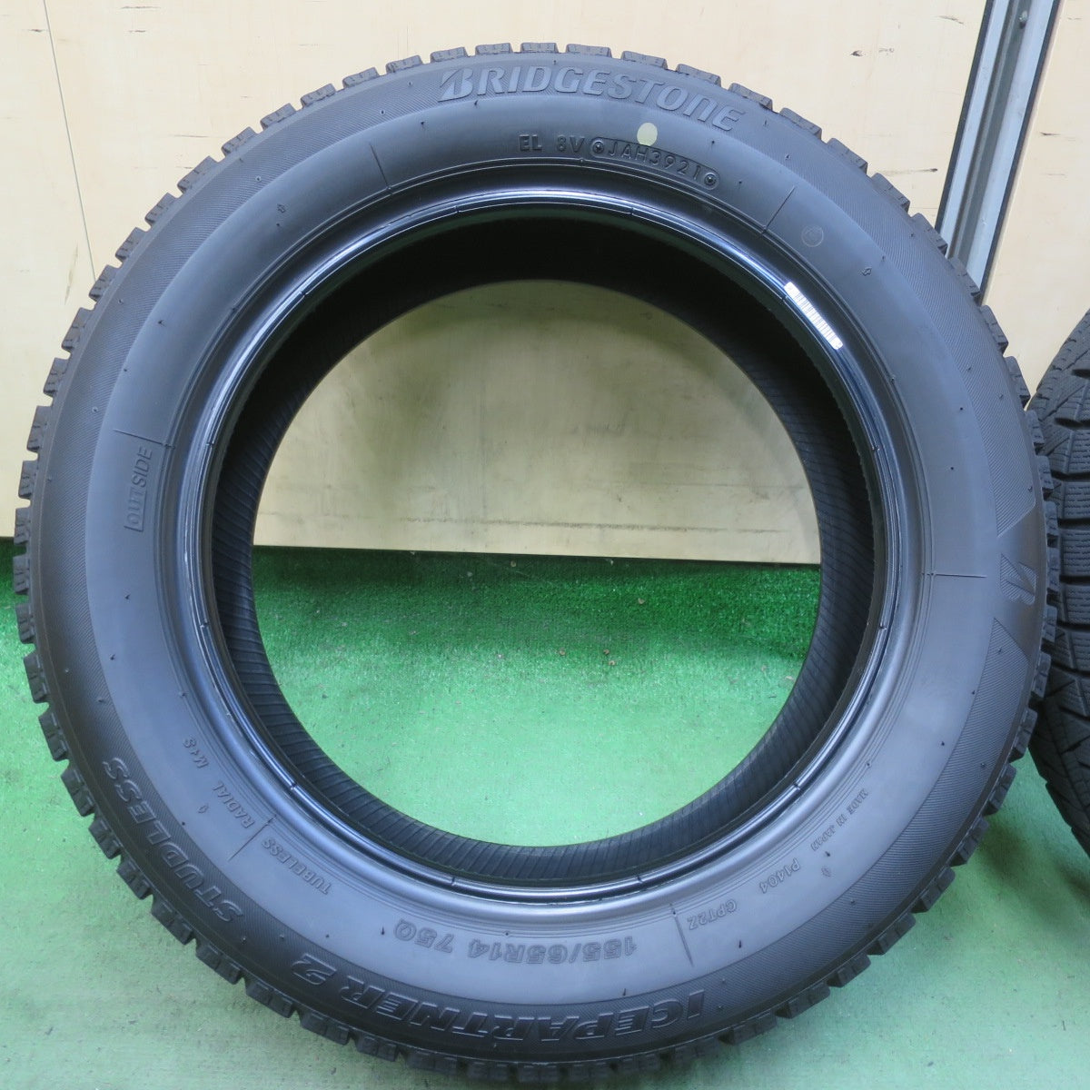 バリ溝！8.5分★スタッドレス 155/65R14 ブリヂストン アイスパートナー2 タイヤ 14インチ ワゴンR ムーヴ N-BOX タント ラパン デイズ 等★6062402イスタ