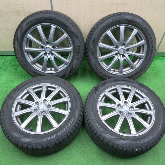 バリ溝！キレイ！9.5分★スタッドレス 215/60R17 ピレリ アイスアシンメトリコ プラス EUROMAGIC BLEST JP 17インチ PCD114.3/5H★4112901HAス