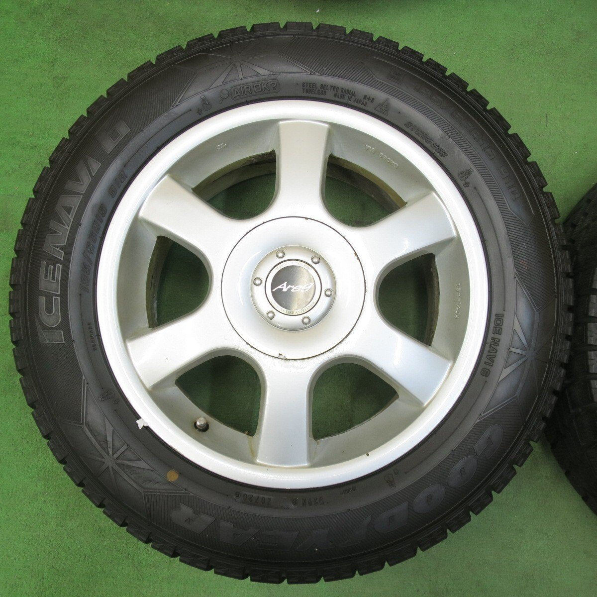 バリ溝！9分★スタッドレス 195/65R15 グッドイヤー アイスナビ6 Areg 15インチ PCD100 114.3/5H マルチ★5021501イス