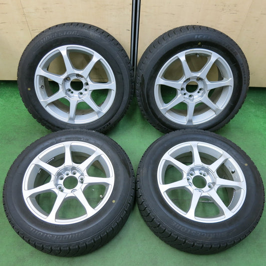 [送料無料] バリ溝！9分★スタッドレス 205/60R16 ブリヂストン アイスパートナー 社外 アルミ 16インチ PCD114.3/4H 5H マルチ★4121106SYス