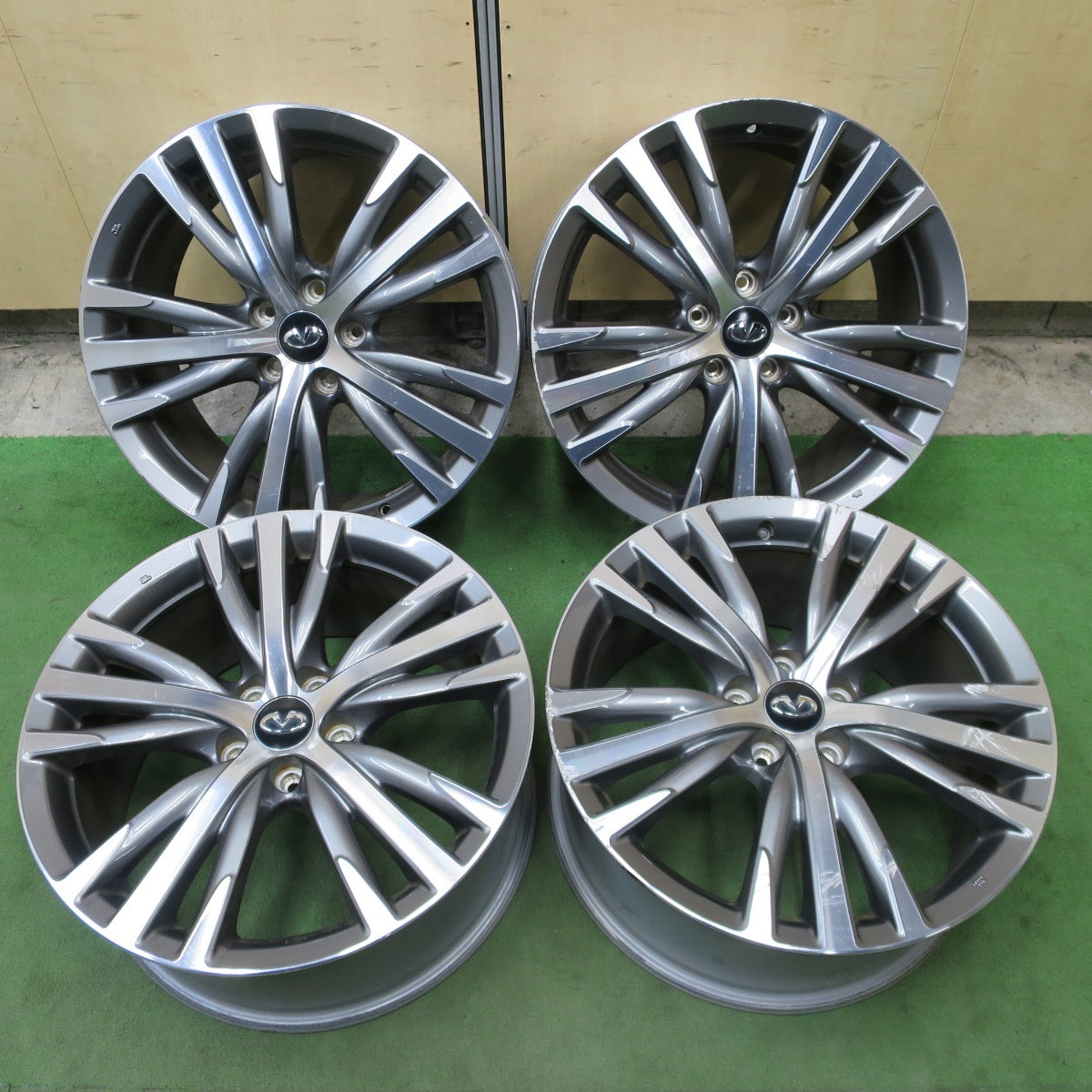 4本価格◎日産 V37 タイプSP スカイライン インフィニティ Q50 純正 ホイール 19インチ 19×8.5J PCD114.3/5H◎6091902NGホ