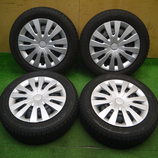 [送料無料] バリ溝！23年！ほぼ10分★ダイハツ ムーヴ 純正 スチール 155/65R14 スタッドレス ヨコハマ アイスガード iG60 14インチ PCD100/4H★4121001Hス