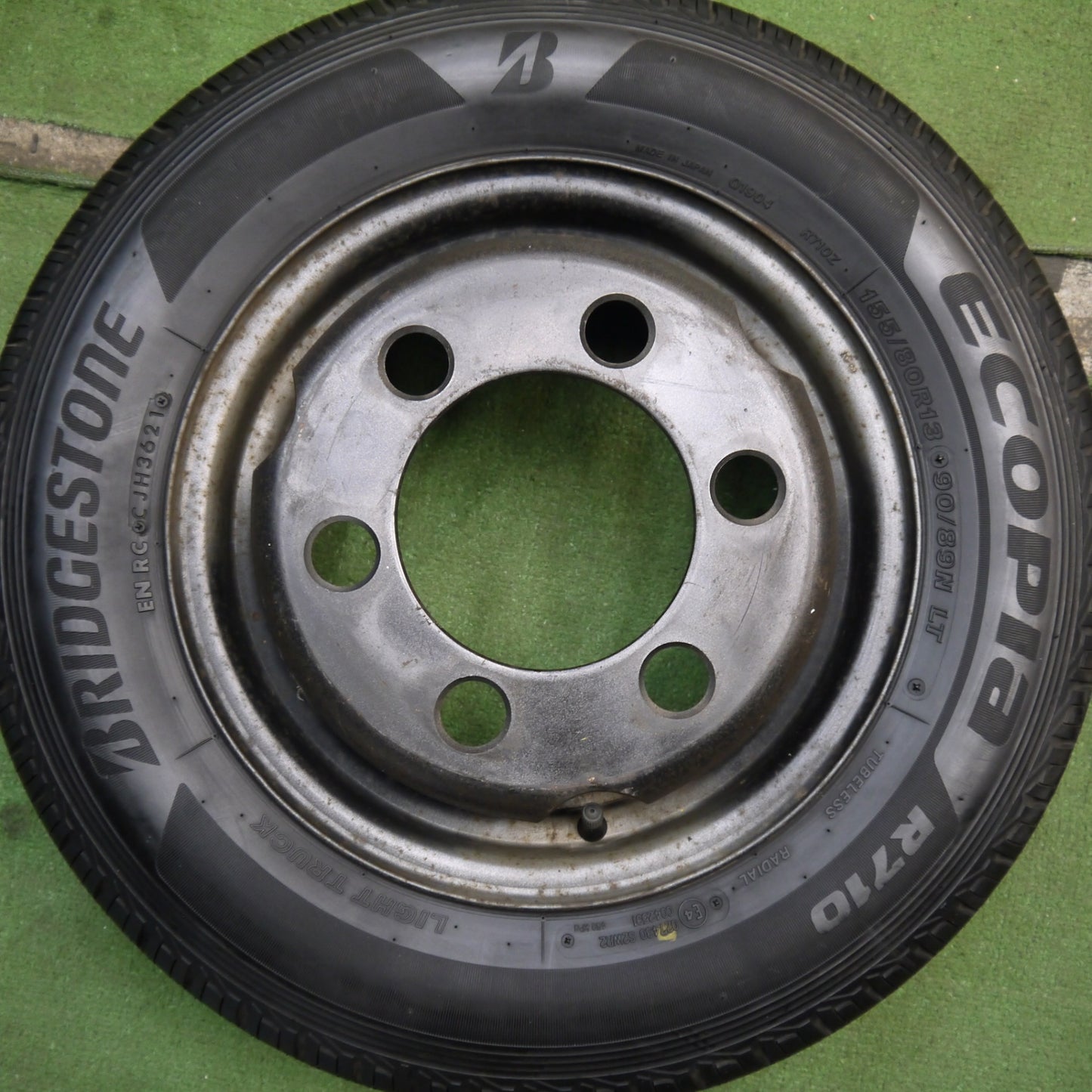 バリ溝！21年！9.5分以上★トラック 155/80R13 90/89N ブリヂストン エコピア R710 スチール ホイール 13インチ PCD170/6H★5070401Hノ