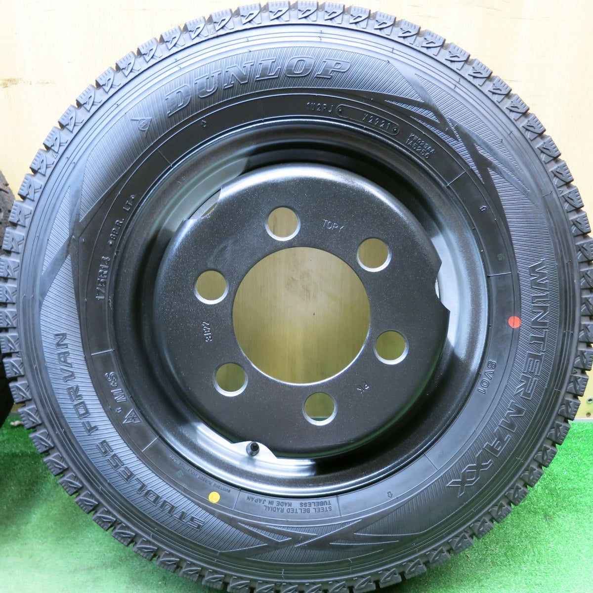 未使用！22年！6本★いすゞ エルフ 等 175R14 8PR 205/80R15 109/107L スタッドレス ダンロップ ウインターマックス SV01 SP LT01M TOPY スチール PCD184.15 170/6H★5090605HAス