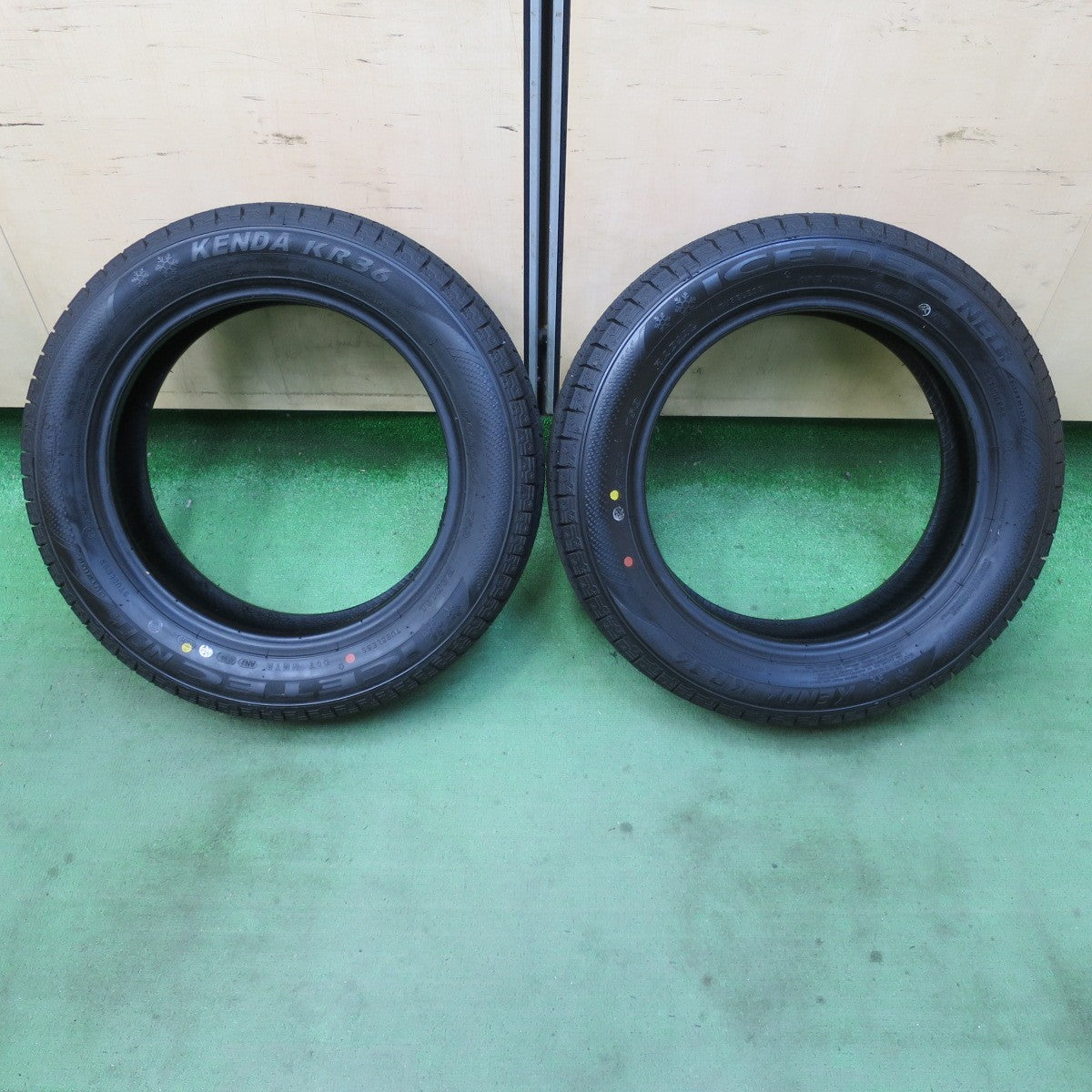 ほぼ未使用！23年！2本★スタッドレス 155/65R14 ケンダ KR36 アイステック ネオ タイヤ 14インチ デイズ N-BOX キャンバス タント ウェイク 等★5052606イスタ