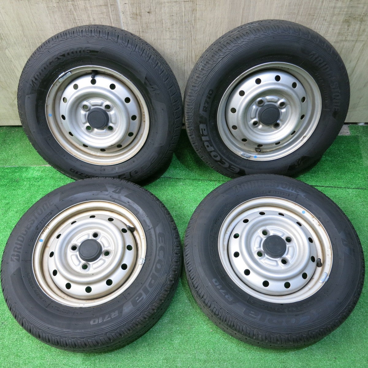 バリ溝！23年！8.5分★145/80R12 80/78N ブリヂストン エコピア R710 TOPY スチール 12インチ PCD100/4H★5062706HAノ