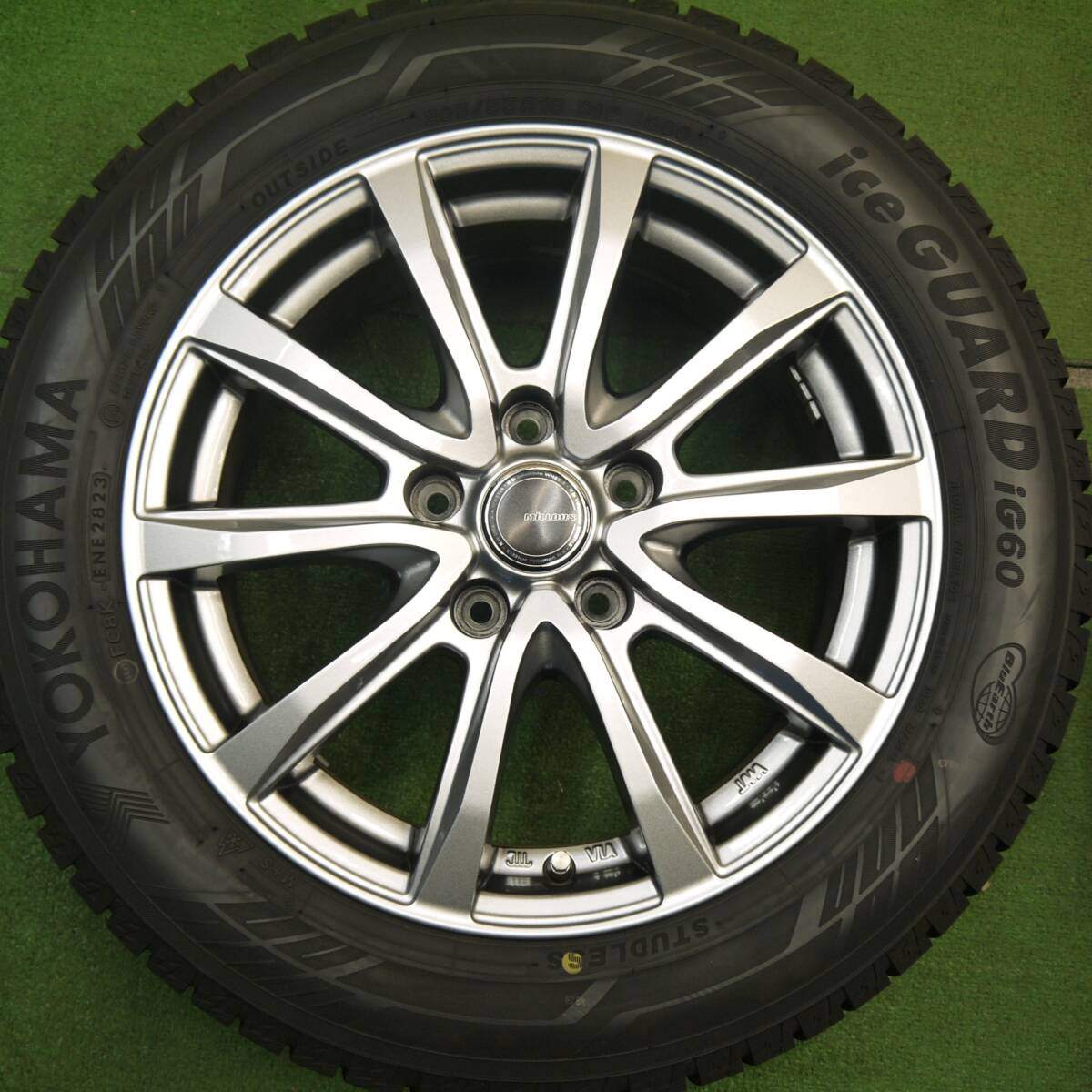 バリ溝 23年 綺麗 ほぼ10分★スタッドレス 205/55R16 ヨコハマ アイスガード iG60 MiLLOUS ミルアス PCD114.3/5H★5031802Hス