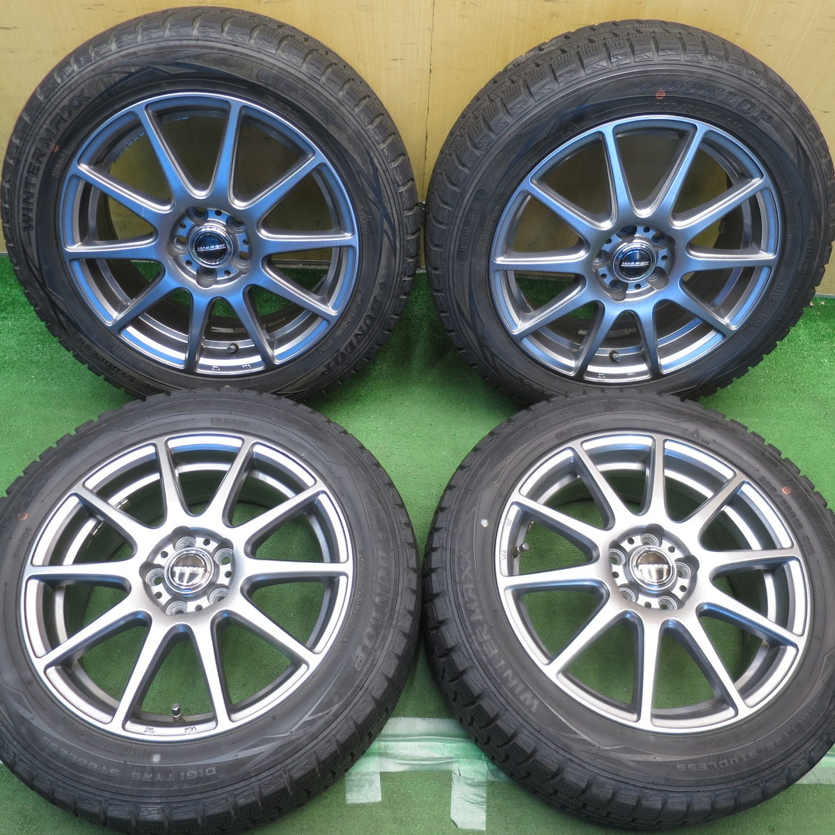 バリ溝！キレイ！ほぼ10分◎86 BRZ 等 205/55R16 スタッドレス ダンロップ ウインターマックス WM01 WAREN ヴァーレン 16インチ PCD100/5H◎6091906NJス