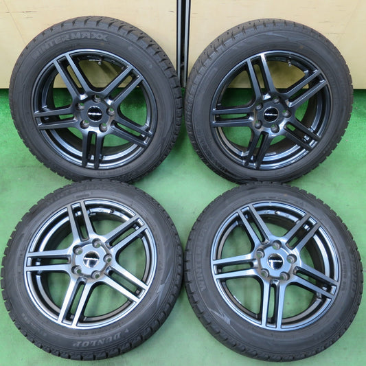 [送料無料] バリ溝！22年！キレイ！ほぼ10分★BMW MINI 等 Eurodesign 195/55R16 スタッドレス ダンロップ ウインターマックス WM02 16インチ ユーロデザイン PCD112/5H★5031507イス