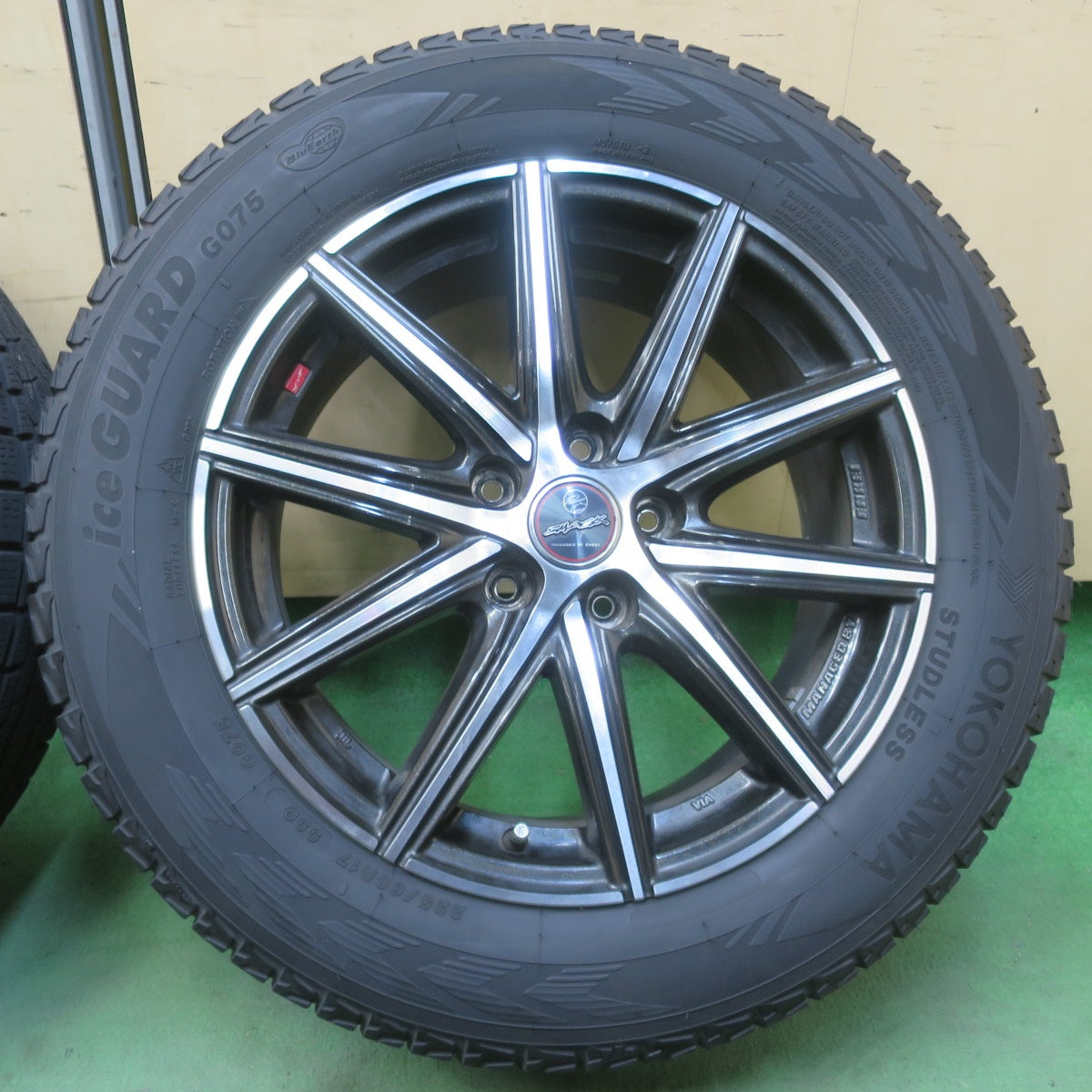 バリ溝！23年！9分★スタッドレス 225/60R17 ヨコハマ アイスガード G075 SMACK ENKEI スマック エンケイ 17インチ PCD114.3/5H★6031407イス