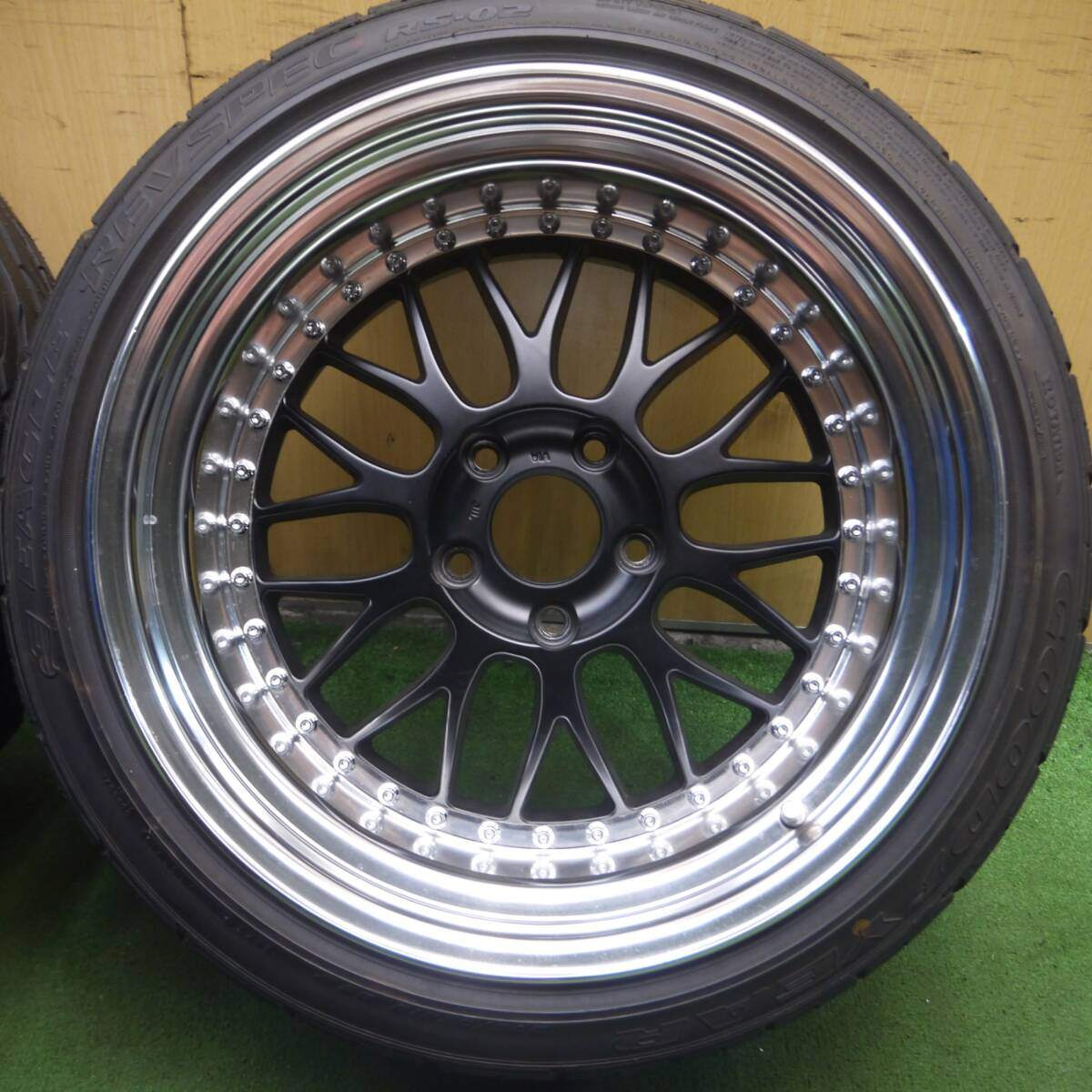 タイヤ2本未使用 綺麗★シボレー等 WORK MEISTER M1 275/35R18 315/30R18 グッドイヤー ヨコハマ PCD120.65/5H★4032605Hノ