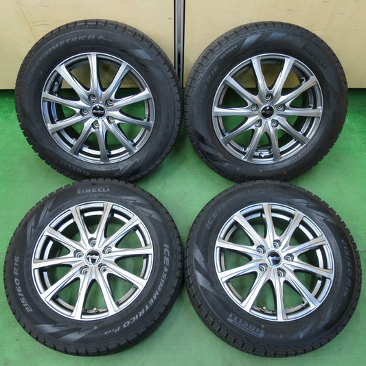 [送料無料] バリ溝！キレイ！8.5分★スタッドレス 215/60R16 ピレリ アイスアシンメトリコ プラス EuroSpeed MANARAY SPORT マナレイ PCD114.3/5H★4103005イス