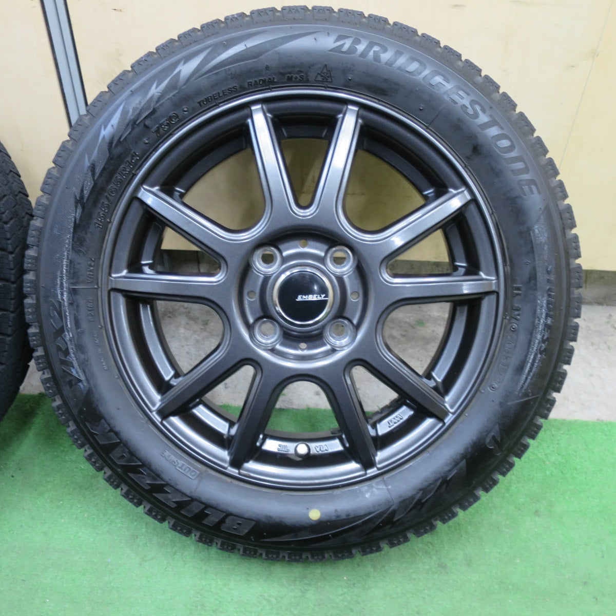 キレイ！22年★スタッドレス 155/65R14 ブリヂストン ブリザック VRX2 EMBELY 社外 アルミ 14インチ PCD100/4H★6021801TTス