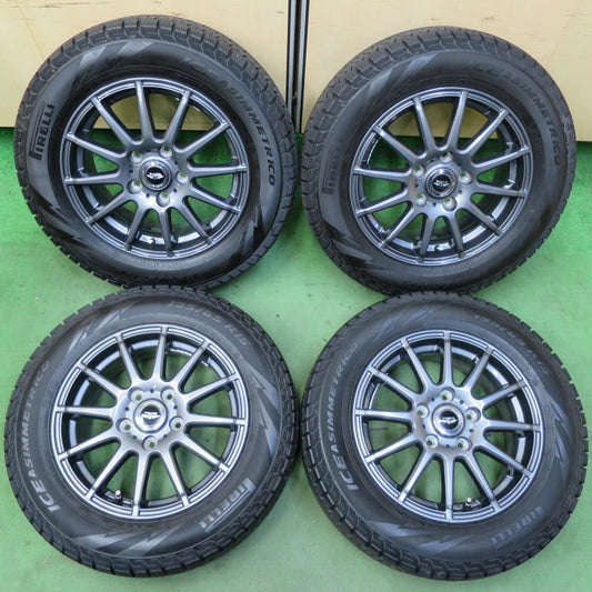 バリ溝！キレイ！9分★スタッドレス 195/65R15 ピレリ アイスアシンメトリコ TEAD テッド 15インチ PCD114.3/5H★5062004イス
