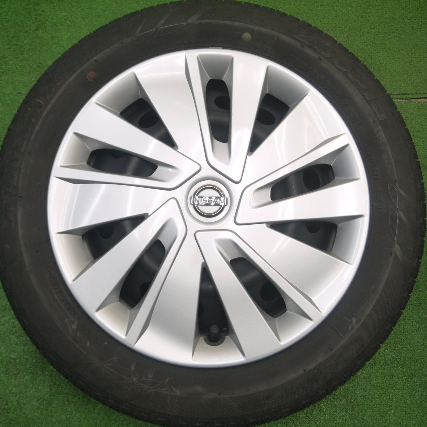 [送料無料] キレイ★日産 デイズ ルークス 純正 スチール 155/65R14 ブリヂストン エコピア EP150 14インチ PCD100/4H★4111501Hノ