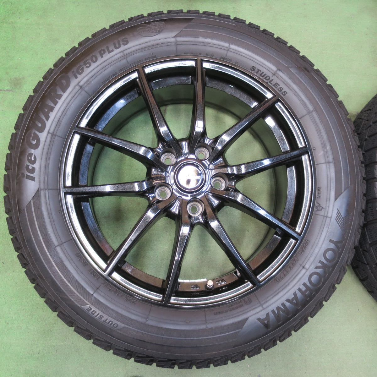 バリ溝！キレイ！9.5分★スタッドレス G.speed 225/60R17 ヨコハマ アイスガード iG50 プラス Gスピード 17インチ PCD114.3/5H★5110405イス