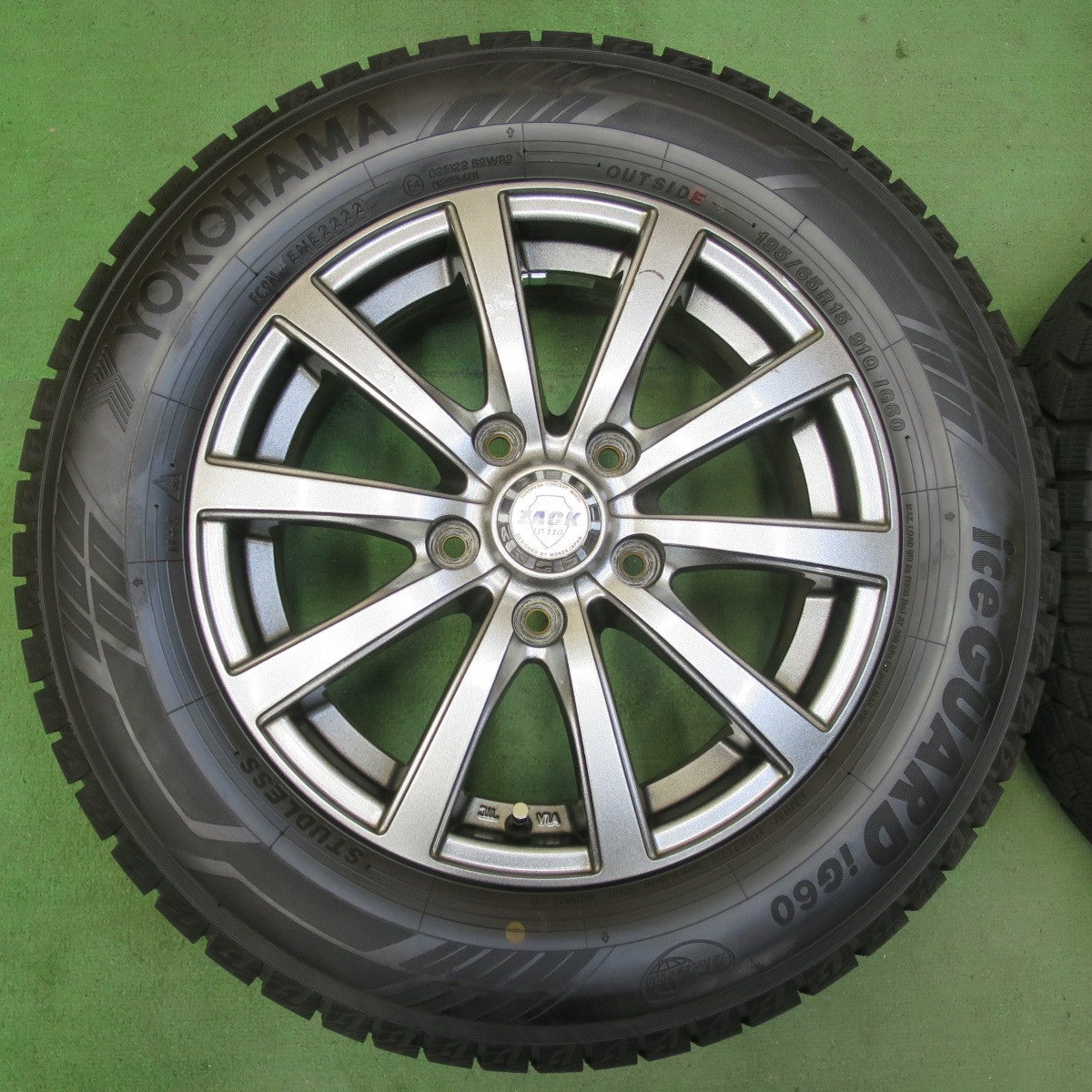 バリ溝！22年！キレイ！ほぼ10分★スタッドレス 195/65R15 ヨコハマ アイスガード iG60 ZACK JP-110 MONZA ザック 15インチ PCD114.3/5H★5072505イス