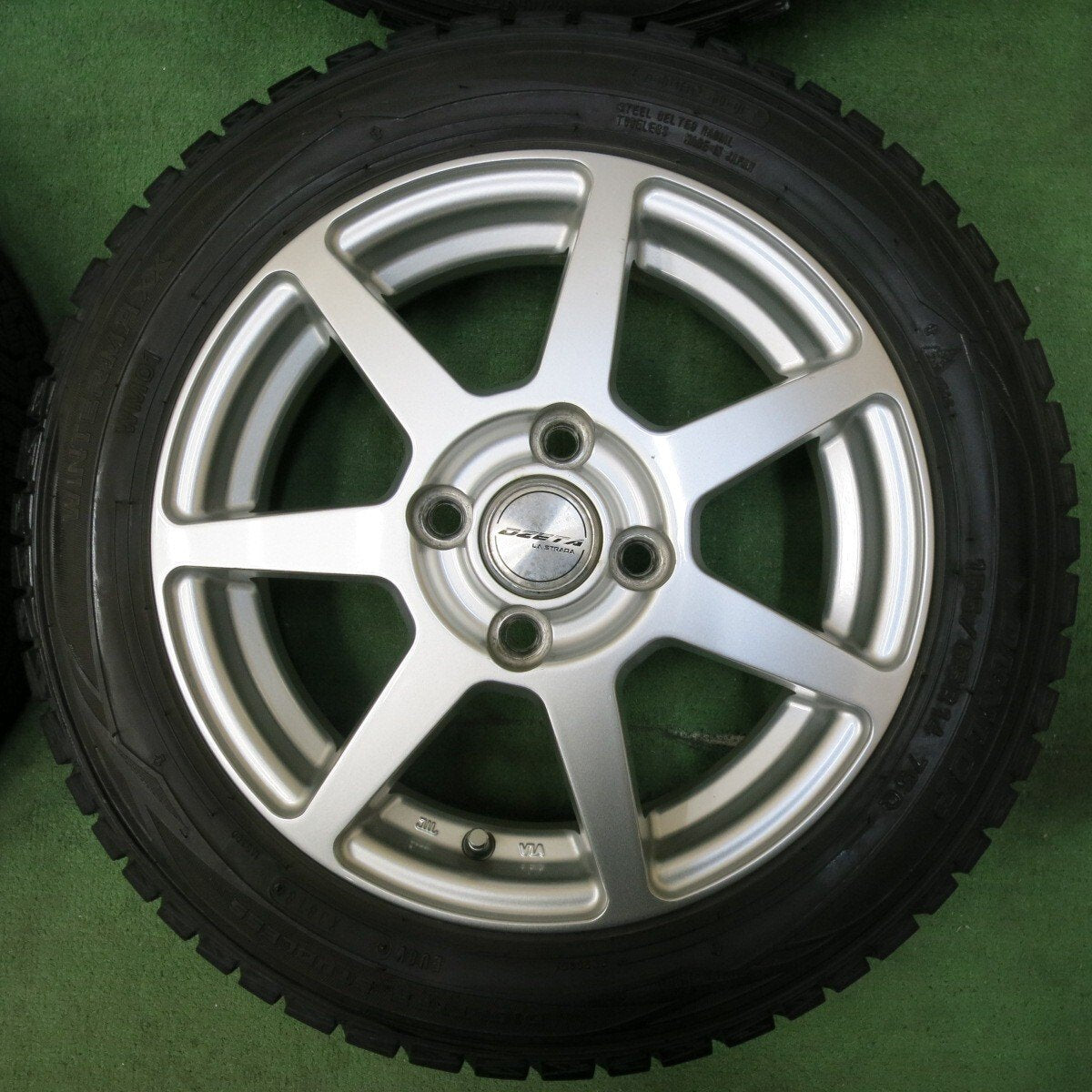 バリ溝！23年！ほぼ10分★スタッドレス 155/65R14 ダンロップ ウインターマックス WM02 WM01 DZETA LA STRADA 阿部商会 14インチ PCD100/4H★4120603SYス