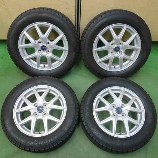 バリ溝！キレイ！9.5分★スタッドレス 185/65R15 グッドイヤー アイスナビ6 Zmeist M5 15インチ PCD100/4H★5121304イス