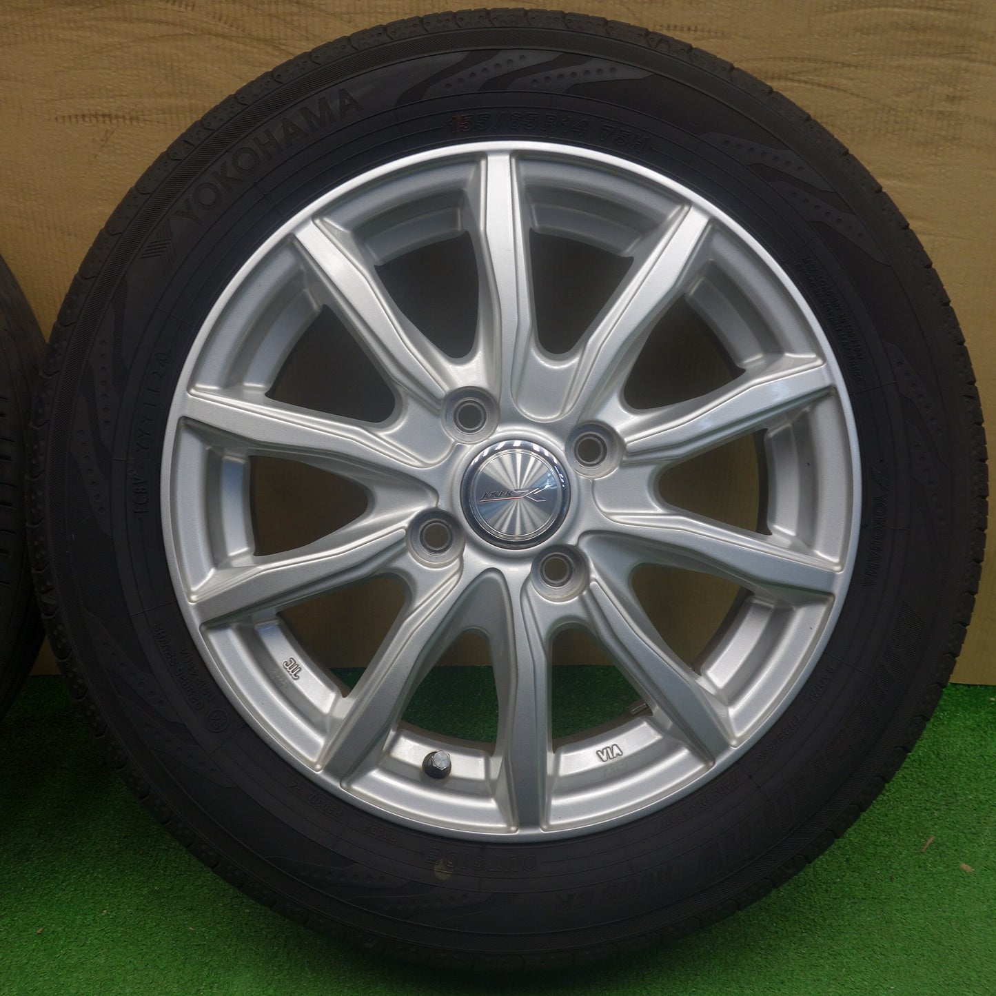 バリ溝！24年！キレイ！8.5分★155/65R14 ヨコハマ BluEarth-RV RV03 CK JOKER ジョーカー ブルーアース 14インチ PCD100/4H★6042302KTノ