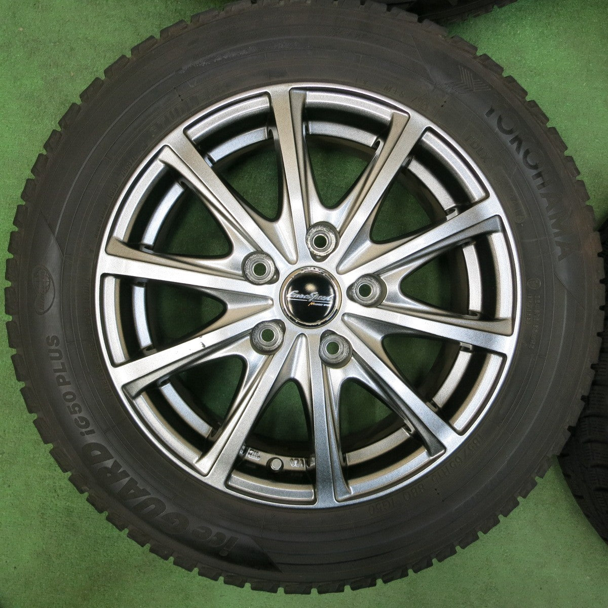 [送料無料] バリ溝！9.5分★スタッドレス 185/65R15 ヨコハマ アイスガード iG50 プラス EuroSpeed MANARAY SPORT ユーロスピード 15インチ PCD114.3/5H★4112112SYス