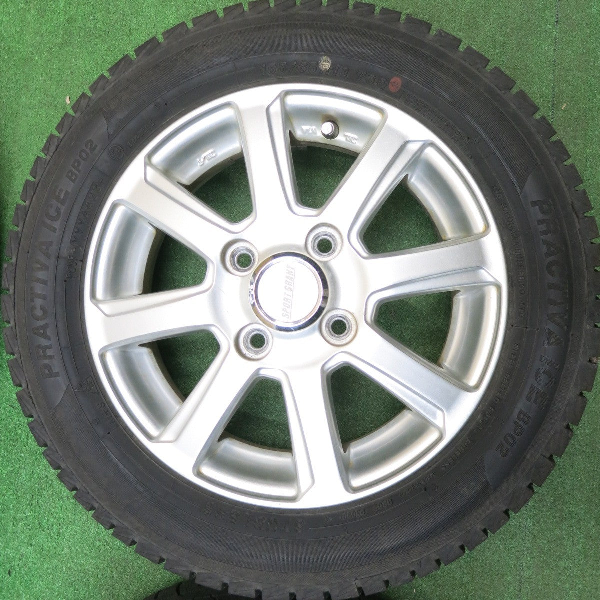 バリ溝！23年！9.5分以上★スタッドレス 155/65R13 プラクティバ アイス BP02 ヨコハマ SPORT GRAHT 13インチ PCD100/4H★5121309HAス