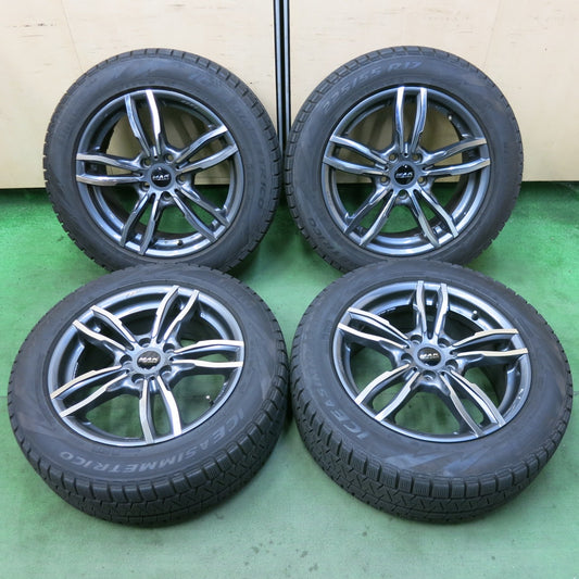 バリ溝！キレイ！9.5分★BMW 等 MAK LUFT FF SERIES MFF 225/55R17 スタッドレス ピレリ アイスアシンメトリコ 17インチ ルフト PCD112/5H★5091101SKス