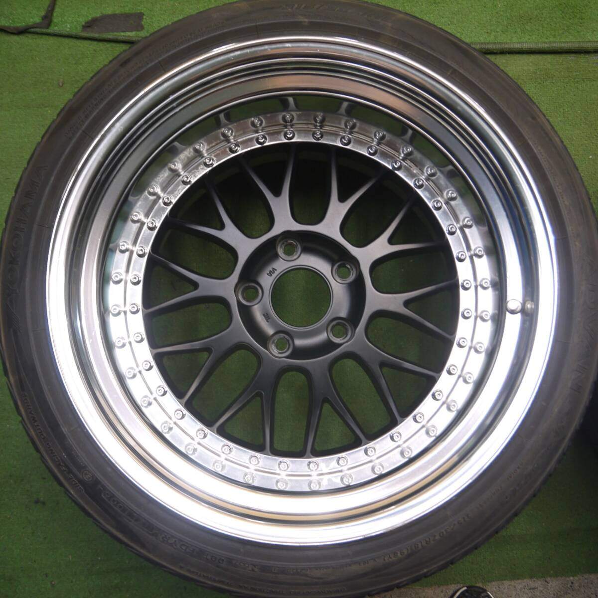 タイヤ2本未使用 綺麗★シボレー等 WORK MEISTER M1 275/35R18 315/30R18 グッドイヤー ヨコハマ PCD120.65/5H★4032605Hノ