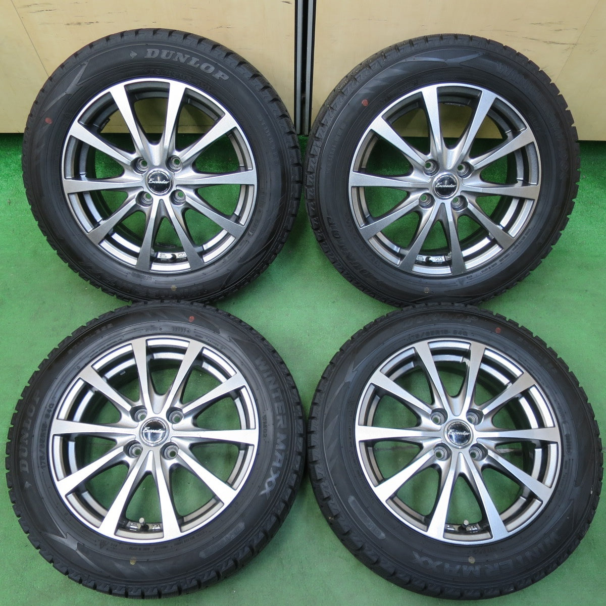 [送料無料] バリ溝！22年！9分★スタッドレス 175/65R15 ダンロップ ウインターマックス WM02 Exceeder エクシーダー 15インチ PCD100/4H★4111310イス