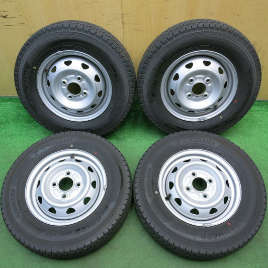 バリ溝！23年！キレイ！9.5分★スタッドレス 145/80R12 80/78N ヨコハマ アイスガード iG91 スチール ホイール 12インチ PCD100/4H★5060709HAス