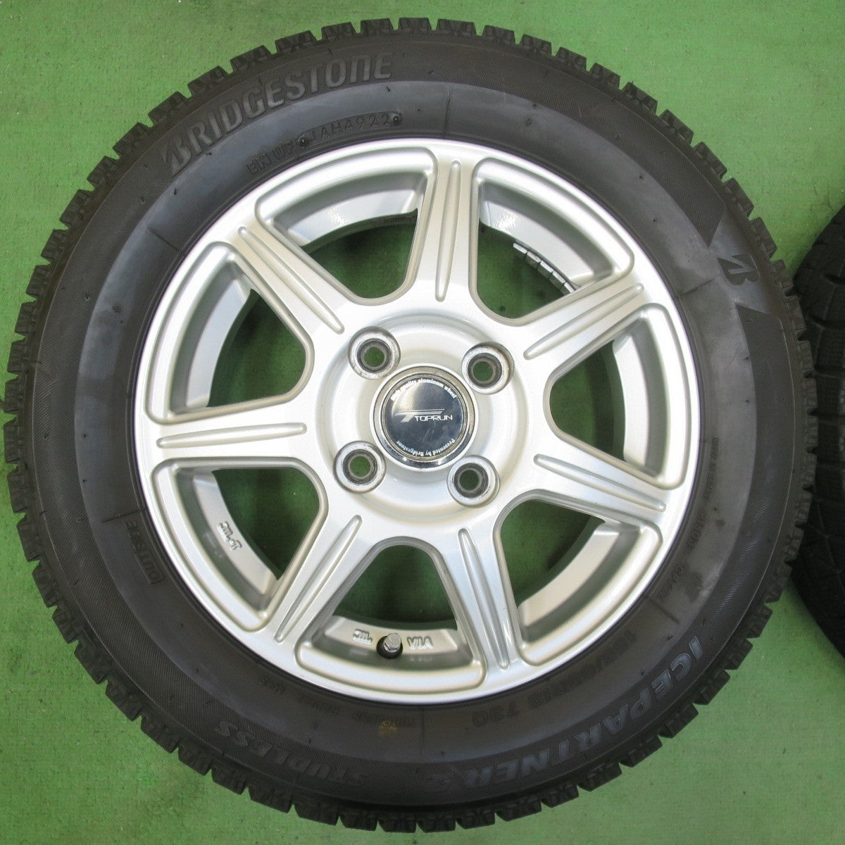 バリ溝！22年！キレイ！9分★スタッドレス 155/65R13 ブリヂストン アイスパートナー2 TOPRUN トップラン 13インチ PCD100/4H★5031710イス