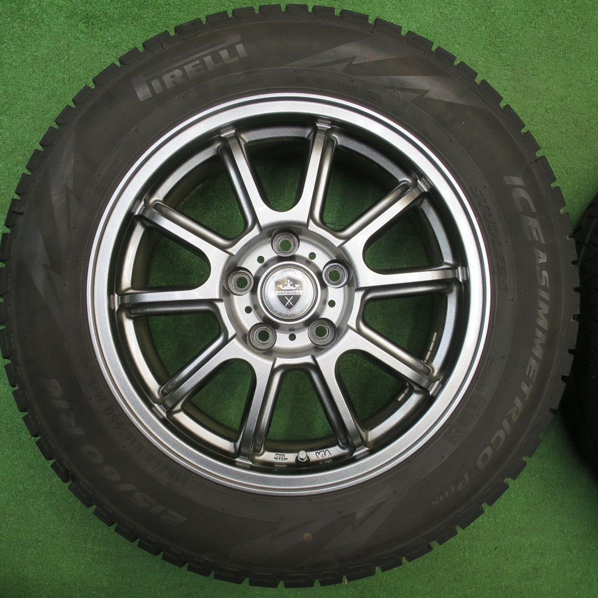 キレイ★スタッドレス 215/60R16 ピレリ アイスアシンメトリコ プラス ESTROSA エステローザ 16インチ PCD114.3/5H★5121802NJス