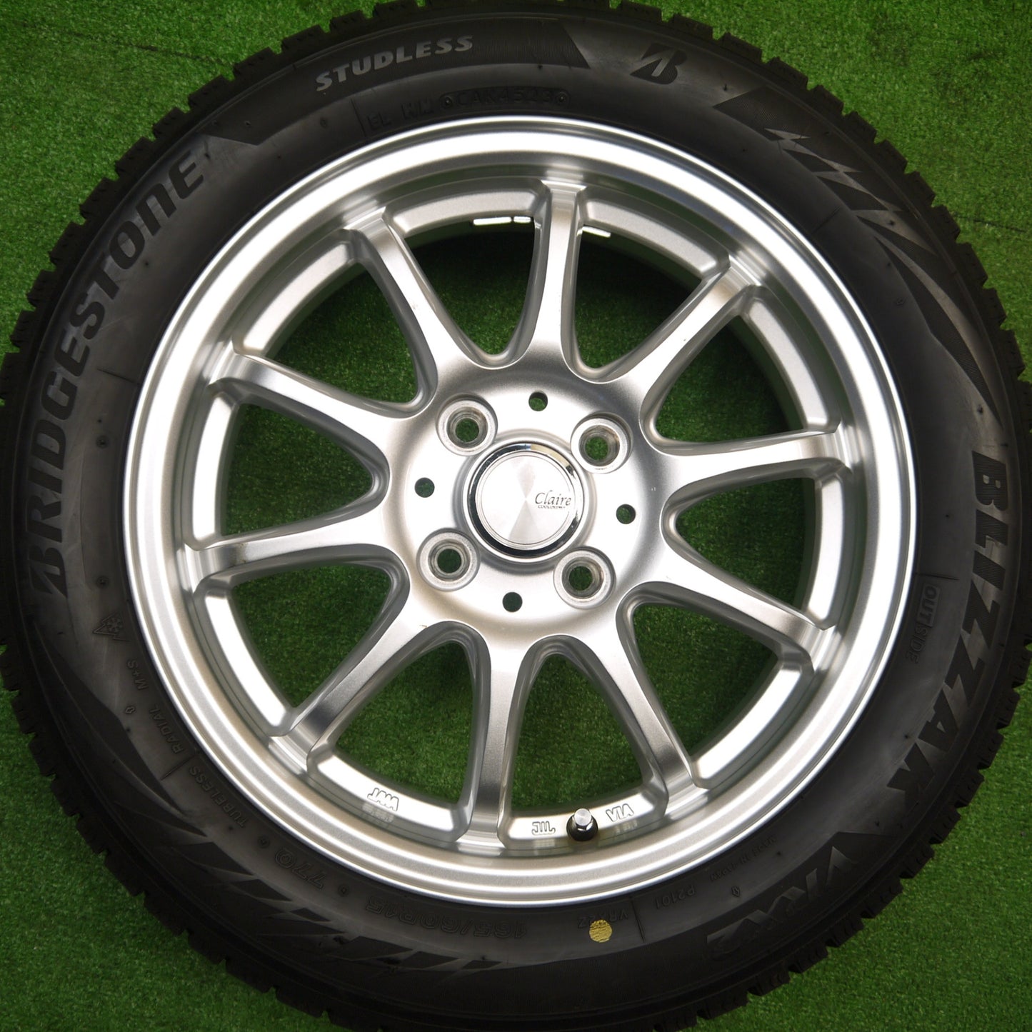 バリ溝！23年！キレイ！ほぼ10分★スタッドレス 165/60R15 ブリヂストン ブリザック VRX2 Claire クレール 15インチ ソリオ ハスラー 等 PCD100/4H★5102806Hス