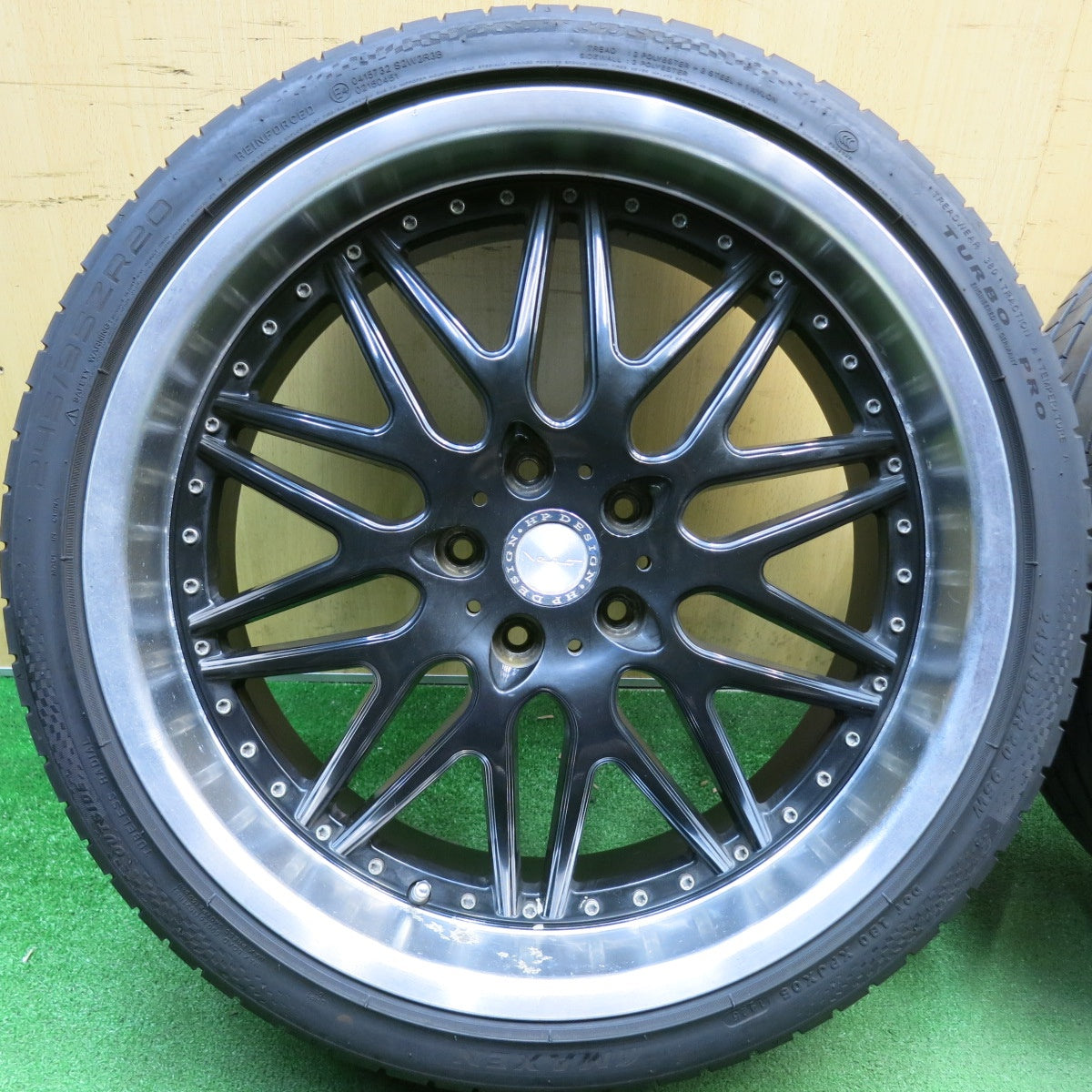 バリ溝！25年！9分★245/35R20 マクセン ターボ プロ HP DESIGN Nero HPデザイン ネロ 20インチ PCD114.3/5H★6050308HAノ