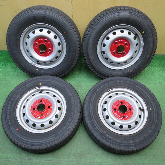 バリ溝！22年！キレイ！9.5分以上★スタッドレス 145R12 6PR グッドイヤー アイスナビ CARGO スチール ホイール カーゴ 12インチ PCD100/4H★6032204NJス