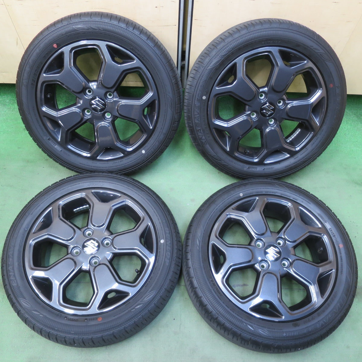 新車外し！25年★スズキ ハスラー タフワイルド 純正 165/60R15 ダンロップ エナセーブ EC300+ 15インチ PCD100/4H★6032407イノ