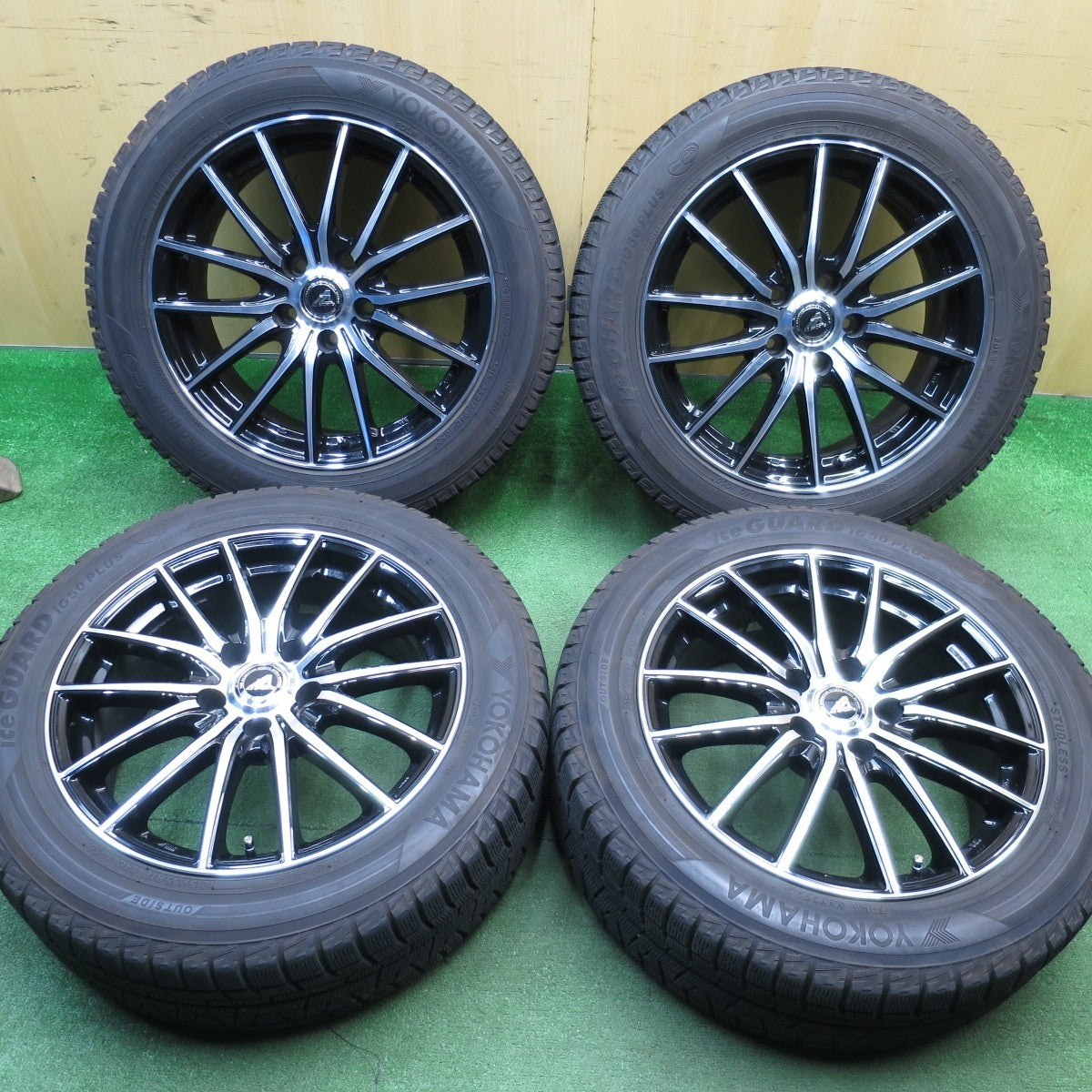 バリ溝！キレイ！9分★スタッドレス 215/55R17 ヨコハマ アイスガード iG50 プラス AZ SPORTS AZスポーツ 17インチ PCD114.3/5H★5031108Hス