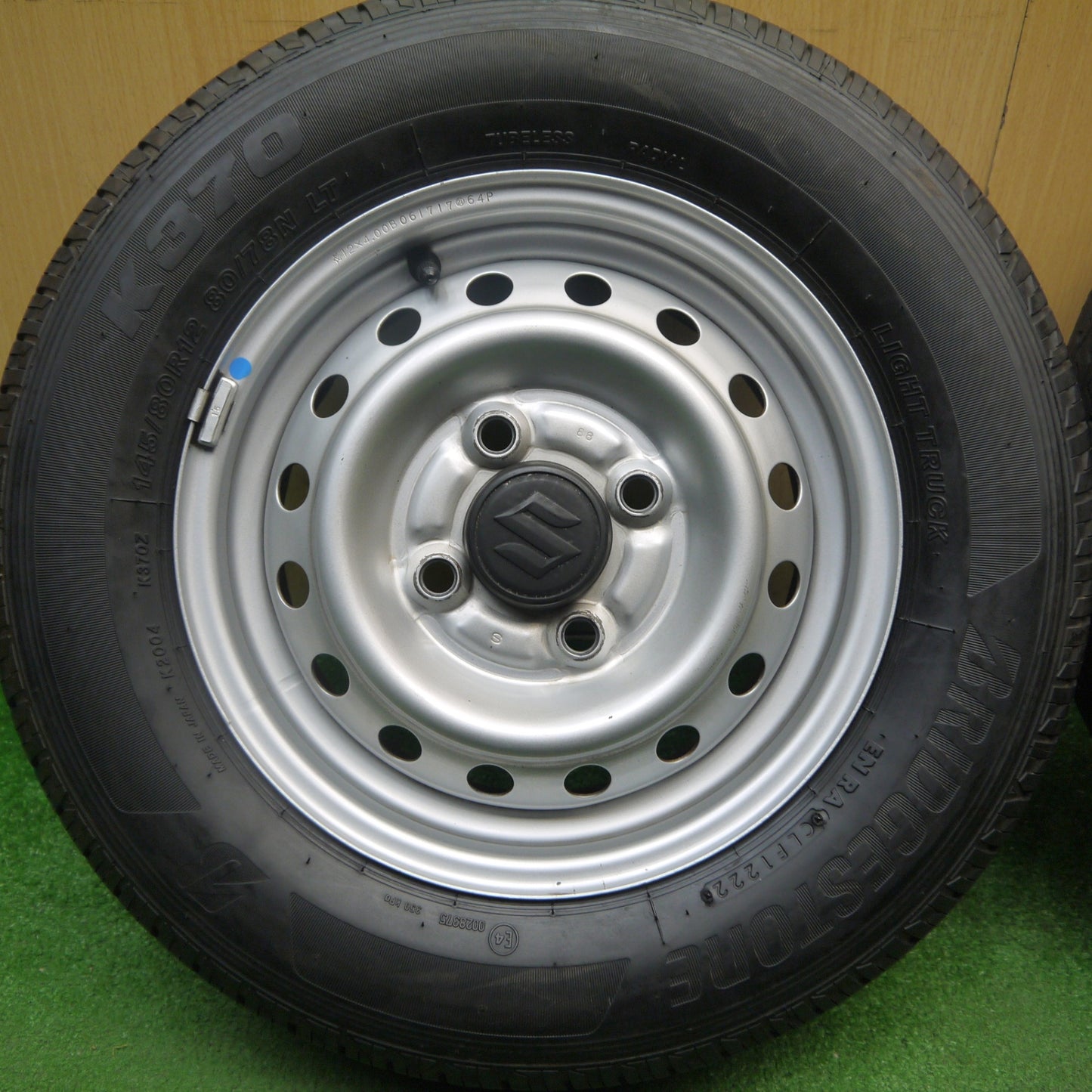 キレイ！22年★スズキ エブリイ 純正 スチール 145/80R12 80/78N ブリヂストン K370 12インチ エブリィ エブリー PCD100/4H★6041004Hノ