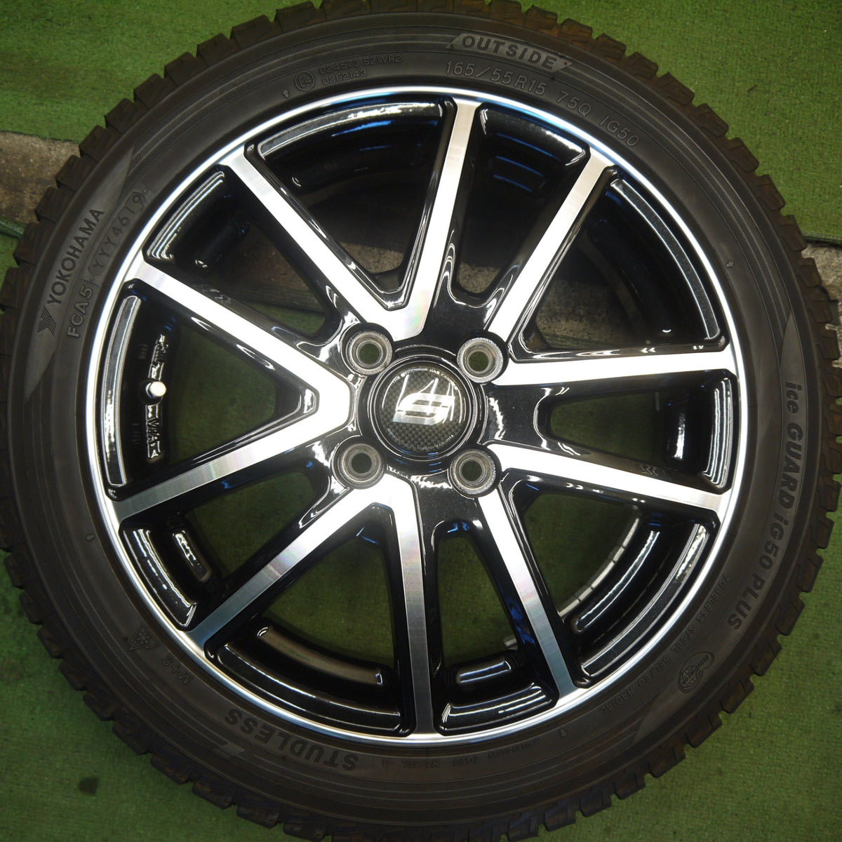 バリ溝！キレイ！9.5分◎スタッドレス 165/55R15 ヨコハマ アイスガード iG50 プラス STRANGER ストレンジャー 15インチ 軽サイズ PCD100/4H◎6090205Hス