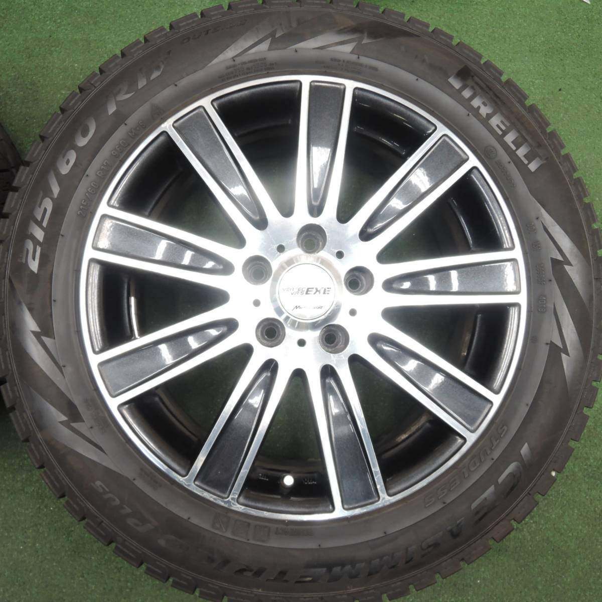 バリ溝！8.5分★スタッドレス 215/60R17 ピレリ アイスアシンメトリコ プラス VERTEC VR-5 MANARAY PCD114.3/5H★4021710HAス